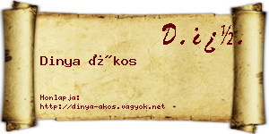 Dinya Ákos névjegykártya